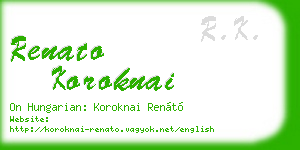 renato koroknai business card